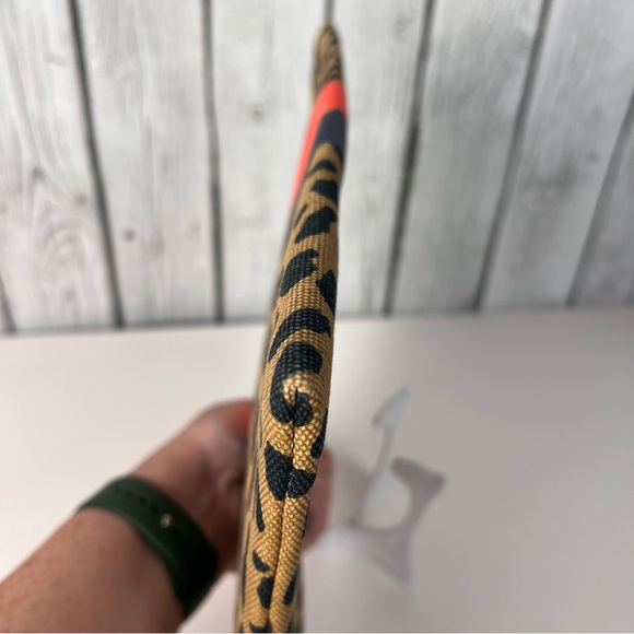 Stella & Dot Bellamy Clutch Animal Print with Coral and Black Stripes NWOT - Picture 8 of 9